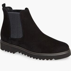 $420 PAUL GREEN Vienna Lugged Chelsea Bootie Black Women's Size 6.5